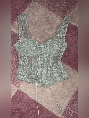 Bailey Rose XS lace corset top tie-up